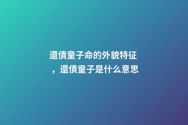 還債童子命的外貌特征，還債童子是什么意思
